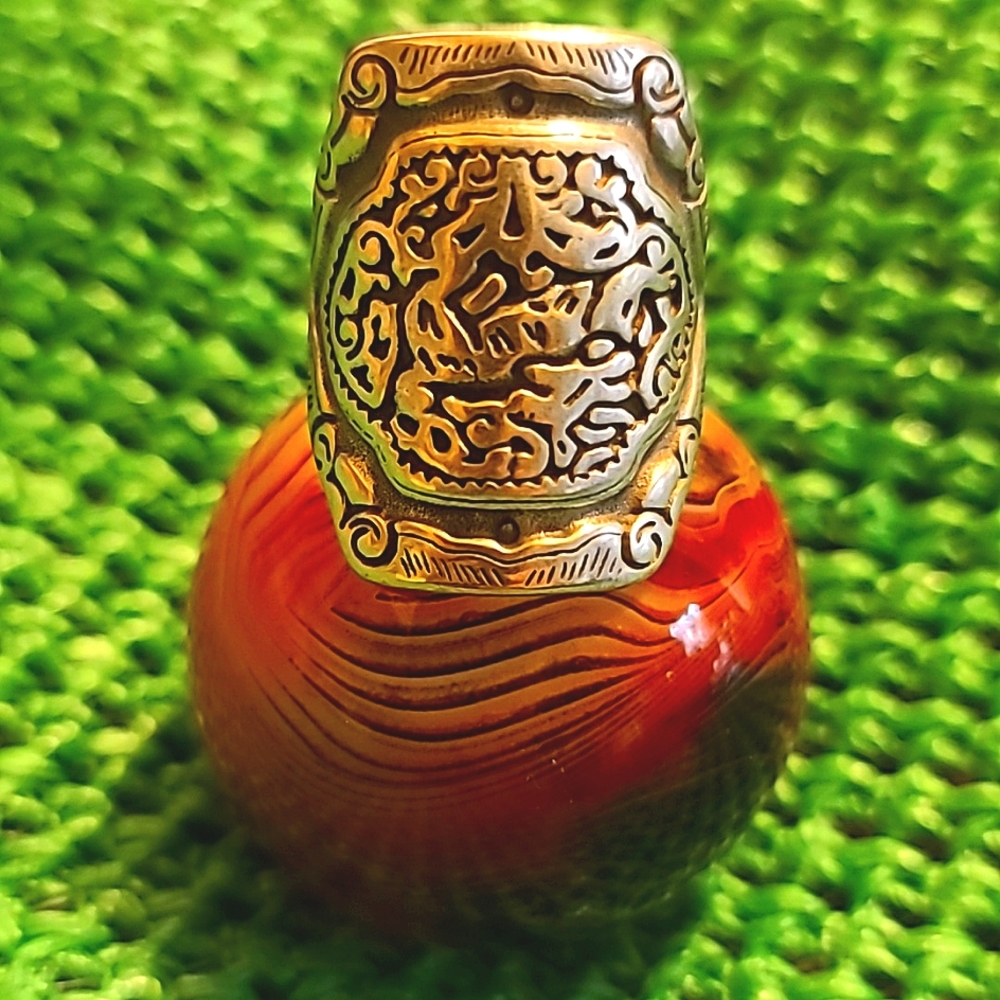 Silver Chinese Ring 10 3/4 Size